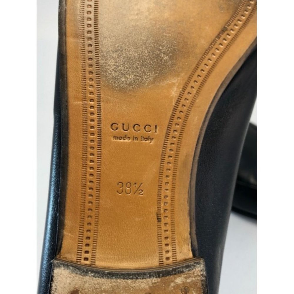 GUCCI Black Horsebit Brixton Leather Loafers Flats Size EU:38.5 - Picture 8 of 11
